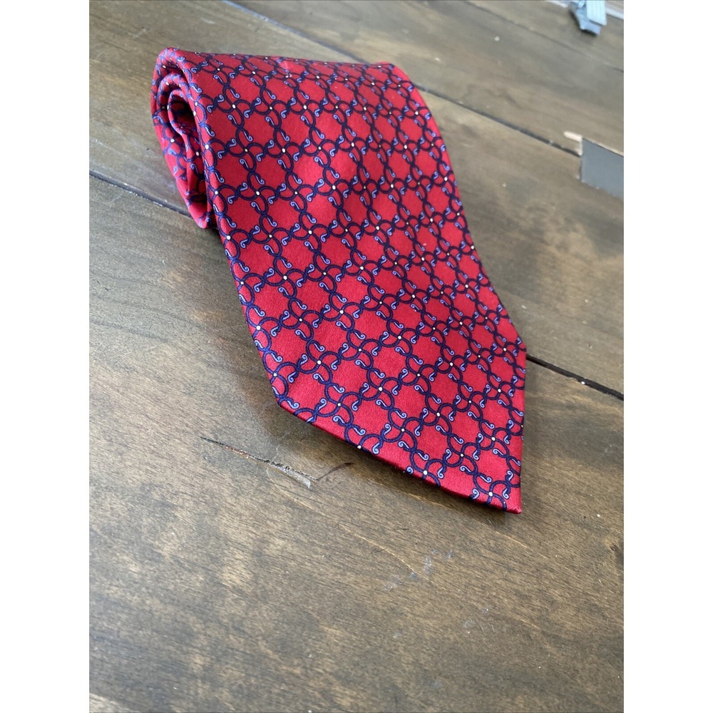 Valerio Garati Men's Red Pure Silk Tie Necktie Classic Office Career Gifting Lux